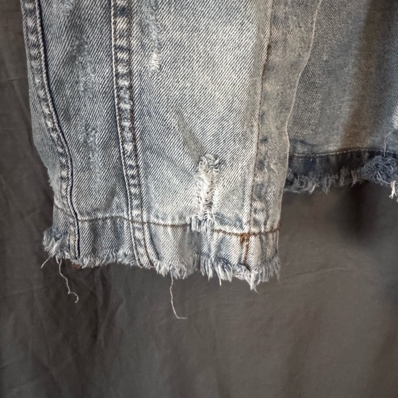 Distressed Denim Long Jacket Dress Duster - Picture 7 of 16